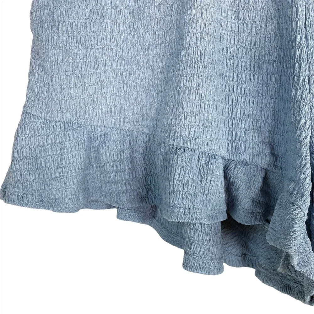 Lush Light Blue High Rise Ruffle Hem Pull On Short - Picture 6 of 6